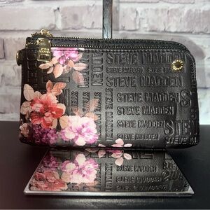 Steve Madden Clutch - Black with Floral Design